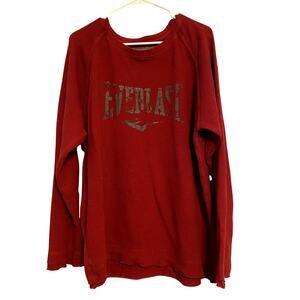 Everlast XXL Long Sleeve Thermal Shirt Mens Red Graphic Logo Boxing Streetwear